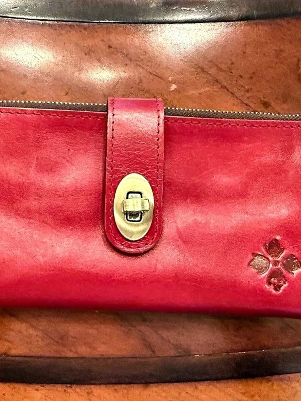 Patricia Nash Busalla Wallet Red Leather